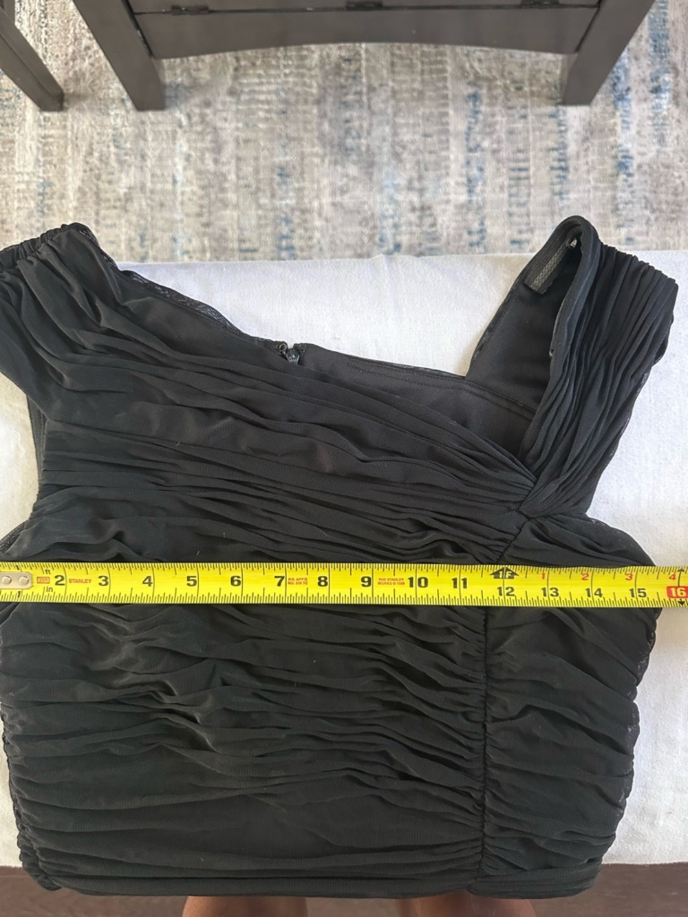 Tadashi Collection Black Ruched Cocktail Dress One Shoulder Jersey Bodycon M - Picture 13 of 14